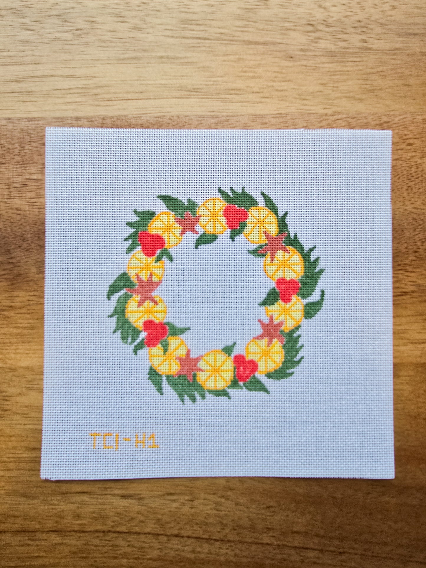 Orange Wreath Needlepoint Canvas